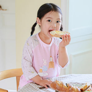 Kids Summer Short Shirt Cotton Cool Mesh Pajamas Set - Star Bunny