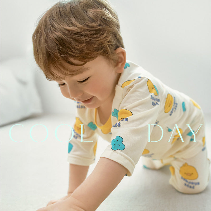 infant summer pajamas Korean Summer Short Shirt Pajamas Set-Sunny Chick