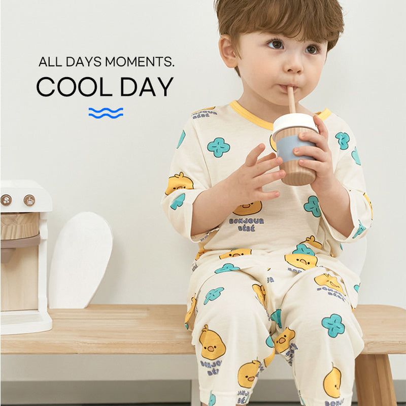 Korean Summer Short Shirt Pajamas Set-Sunny Chick