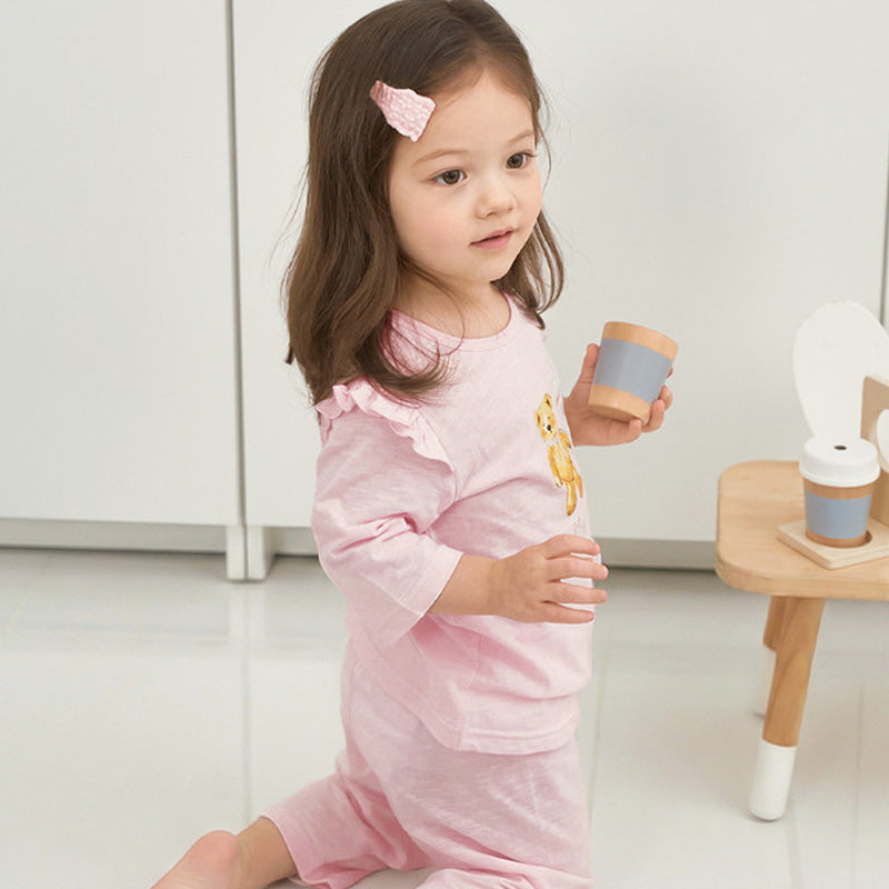 Korean Summer Short Shirt Pajamas Set-Sweet Friends