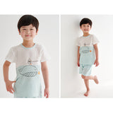Korean Summer Short Shirt Pajamas Set-Whale