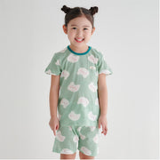 Korean Summer Short Shirt Pajamas Set-White Bear