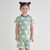 Korean Summer Short Shirt Pajamas Set-White Bear
