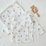 BABY & I Summer Soft Newborn Gift Set (Kimono Bodysuit+Baby Gloves+Swaddle)