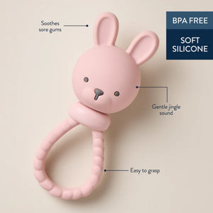 Itzy Ritzy Sweetie Rattle™ Silicone Teether - Bunny