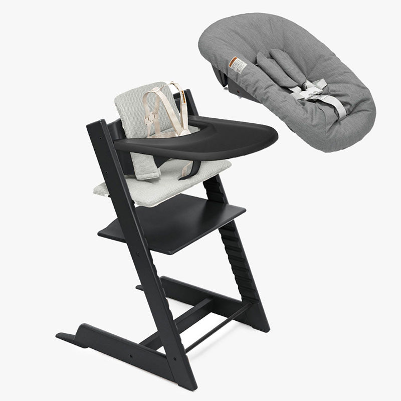 Stokke Tripp Trapp High Chair2 with Cushion, Newborn Set and Stokke Tray Bundle