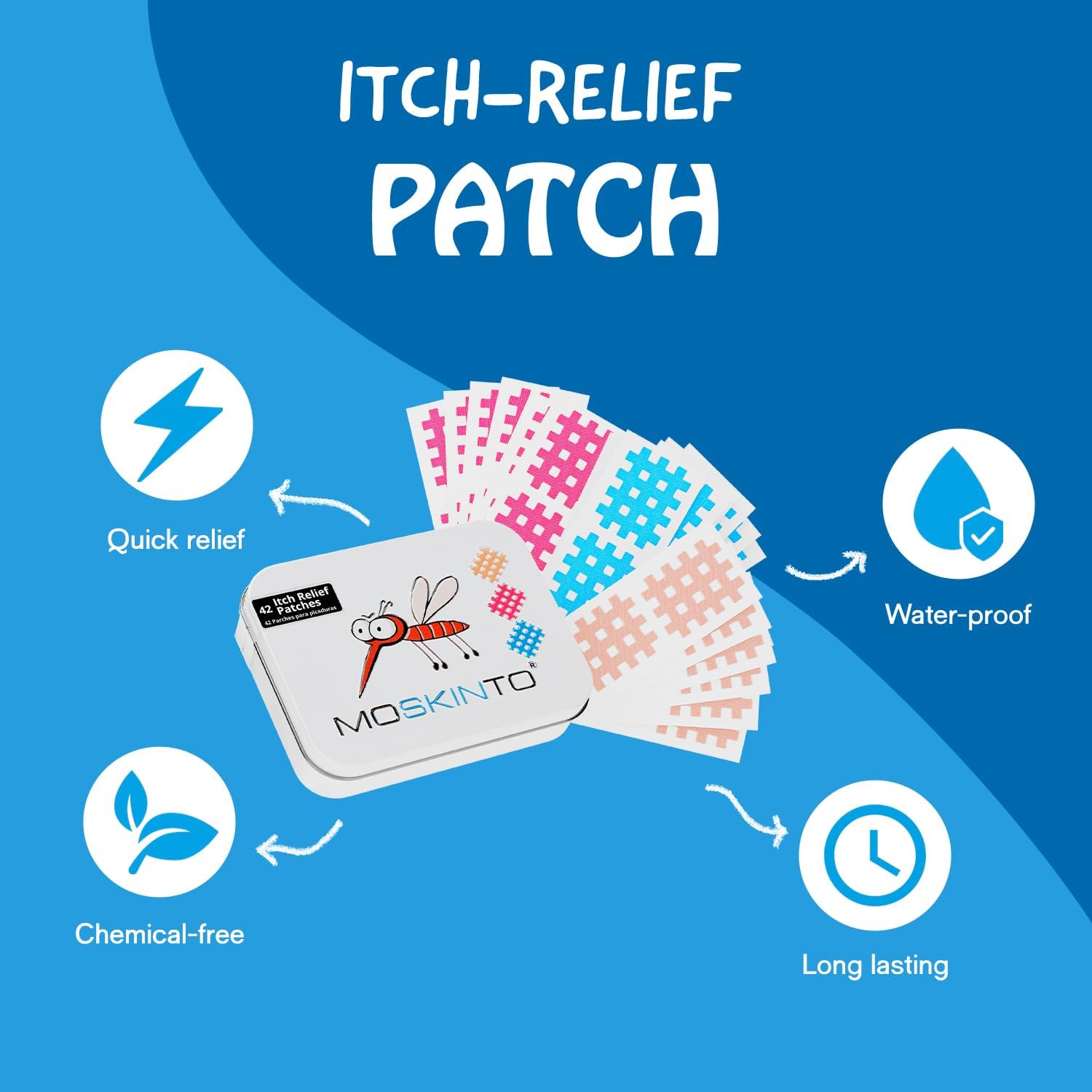 Moskinto The Original Mosquito Itch Relief Patches 42 Count