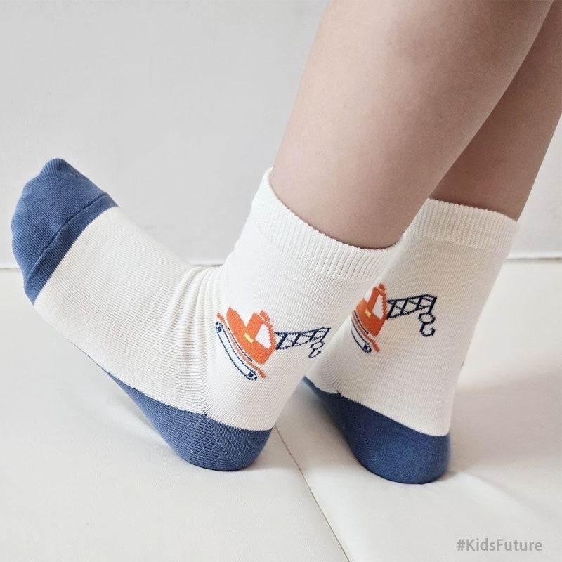 Korean Kids Tron Mesh Non-Slip Ankle Socks 5Pair Set