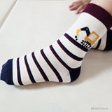 Korean Kids Tron Mesh Non-Slip Ankle Socks 5Pair Set