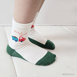 Korean Kids Tron Mesh Non-Slip Ankle Socks 5Pair Set