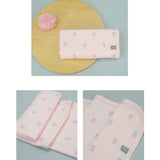 Korean Tulip Reversible Newborn Gift Set (Baby Hat, Kimono Top, Mittens, and Swaddle Blanket)