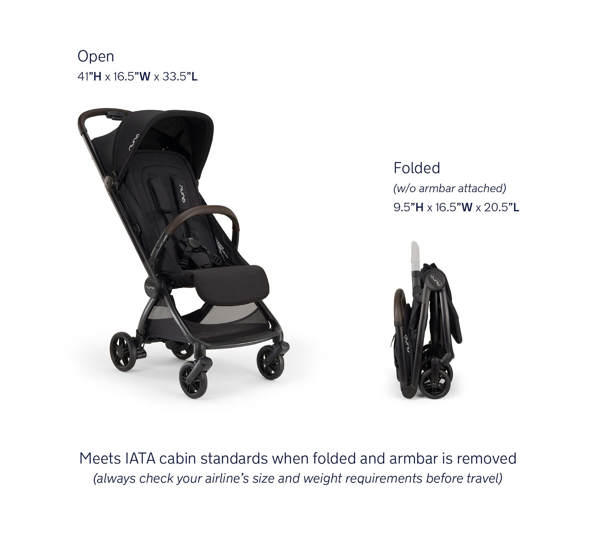 Nuna VIAA cabn Compact Travel Stroller