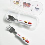 Vroom Kids Stainless Steel Spoon and Fork Set with Travel Case