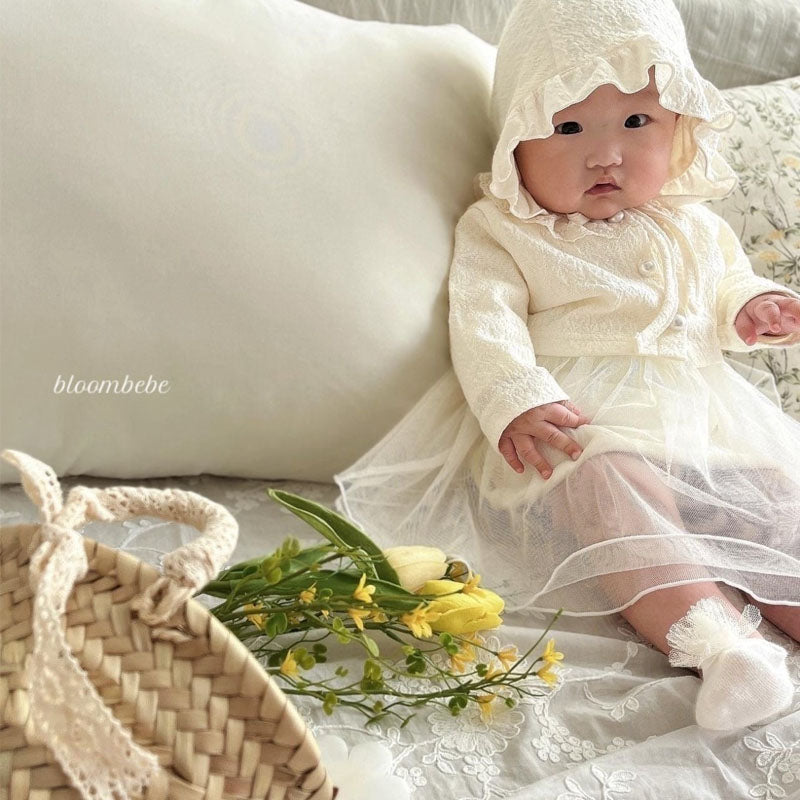 white christmas dresses Cute Baby Girl Pink Flower Girl Wedding Puff Sleeve Bow Dress Toddler First Communion Dress, Pink / 3-4 Years (110cm) main image 0