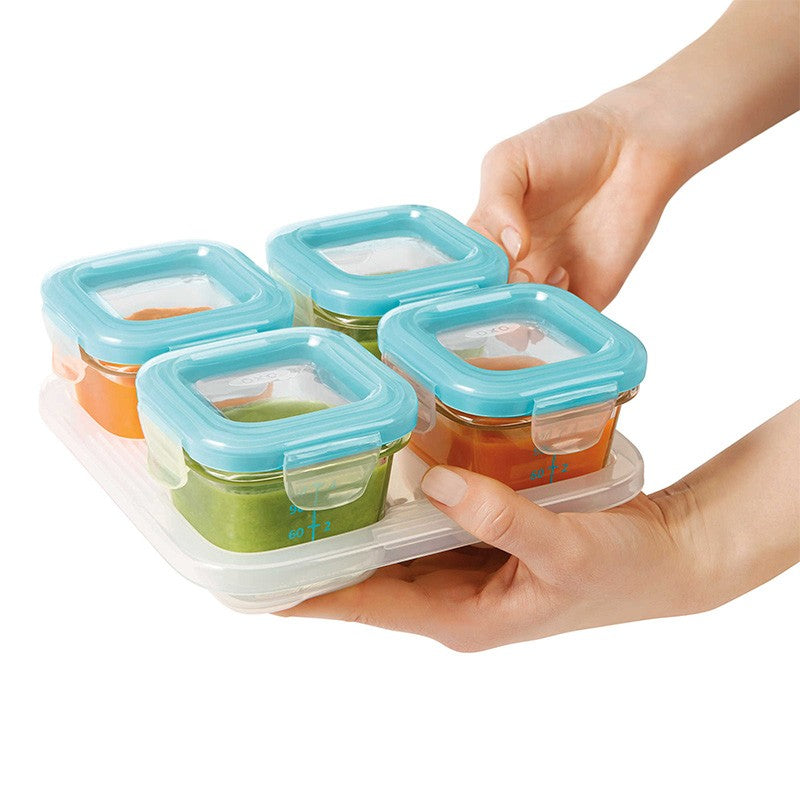 4oz Glass Baby Food Storage Jars, Food Grade Silicone Lids