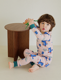 Spandex Brushed Fabric pajamas set-Lala dino