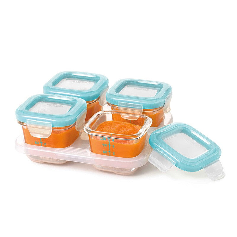 Oxo Tot Glass Baby Storage Blocks 4oz – Bebeang Baby