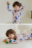 Spandex Brushed Fabric pajamas set-Lala dino