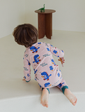 Spandex Brushed Fabric pajamas set-Lala dino