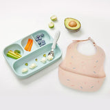Moyuum One Touch Buckle Silicone Baby Bib Sweet Edition