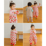 Kids Long sleeping vest - Cherry