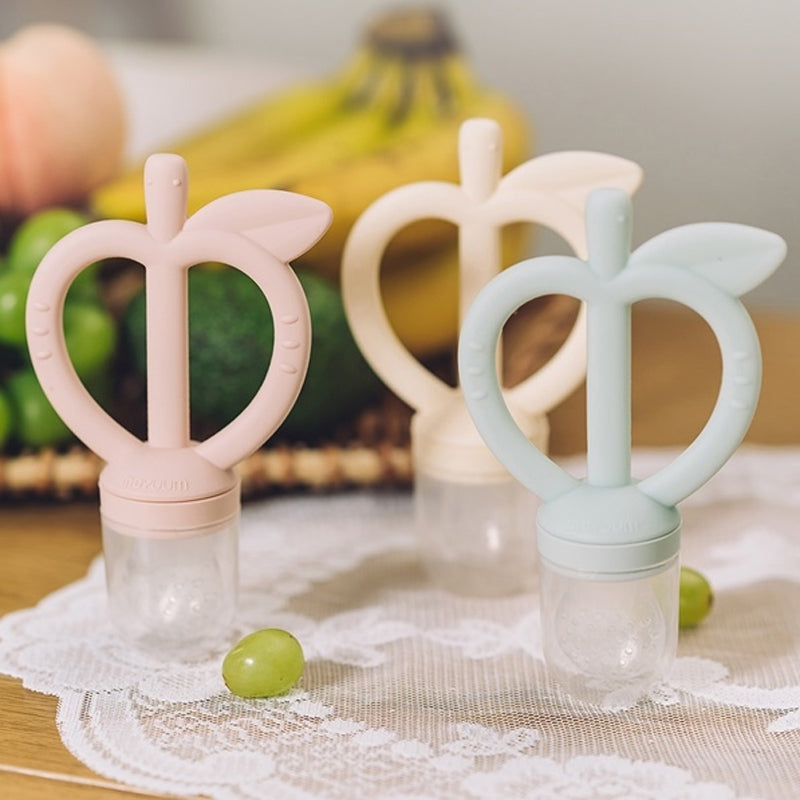 Moyuum Platinum Silicone Apple Baby Teether & Fruit Feeder