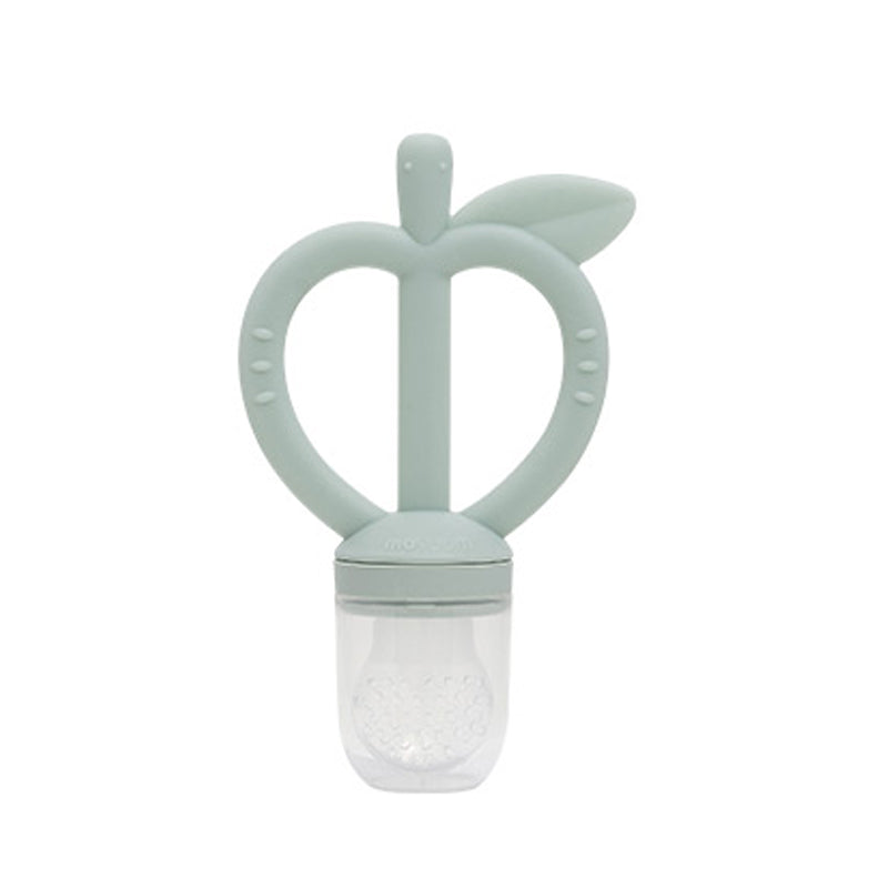 Moyuum Platinum Silicone Apple Baby Teether Fruit Feeder Sage