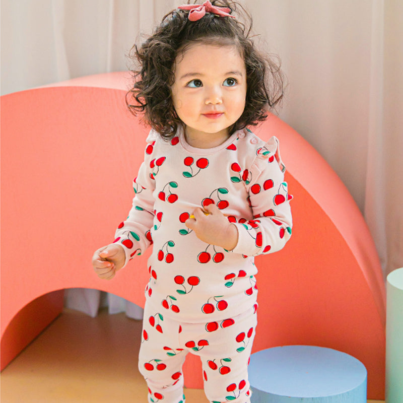 Spandex Brushed Fabric pajamas set-Berry