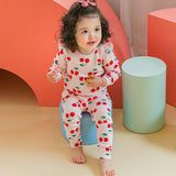 Spandex Brushed Fabric pajamas set-Berry