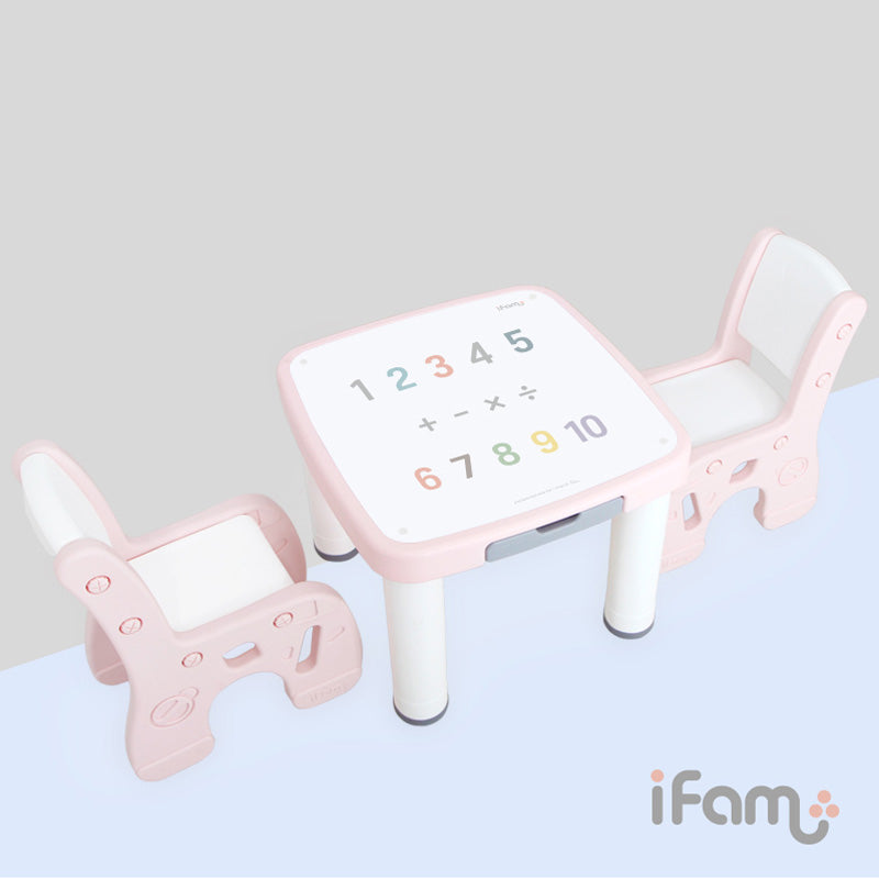 iFam Children cute cartoon Learning Tables and Chairs Set