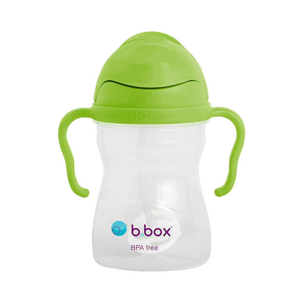 b.box Sippy Cup with Innovative Weighted Straw, Apple (Matte Lid)