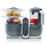 Babymoov Duo Meal Station 5 in 1 Food Maker with Steam Cooker, Blend & Puree-Grey