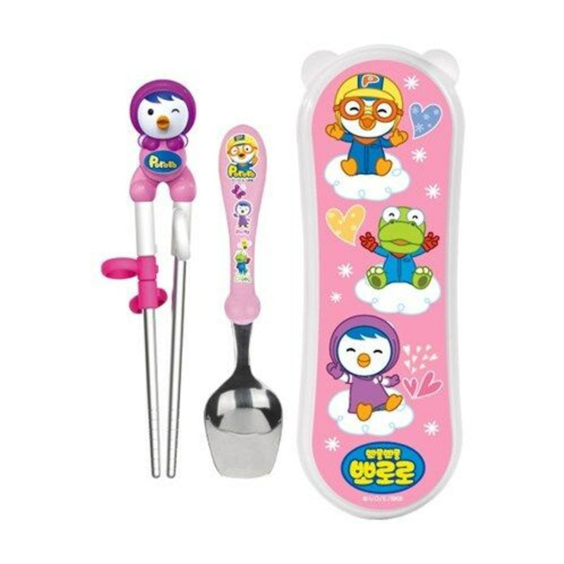 Edison Stainless Steal Training Chopstick and Spoon w/ Case Set for Children (3+ Years Old)