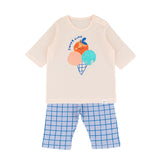 Summer Short Shirt Pajamas Set - Corn