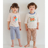 Summer Short Shirt Pajamas Set - Corn