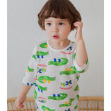 Summer Short Shirt Pajamas Set - Croco