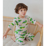 Summer Short Shirt Pajamas Set - Croco