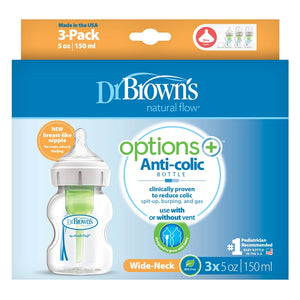 Dr. Brown's Options+ Wide-Neck Baby Bottle 5oz-3 pack