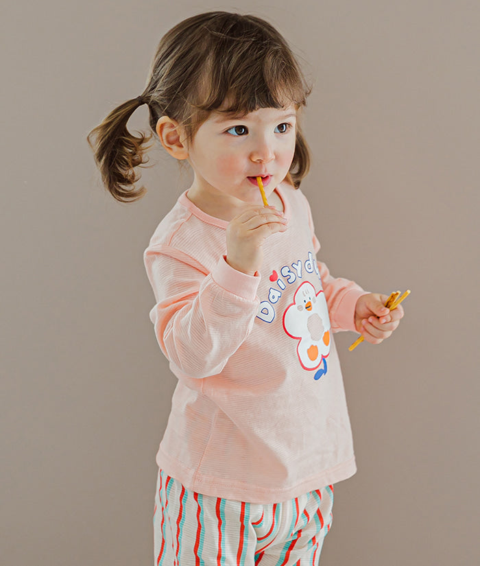 Korean Kids Jacquard Pajamas Set-Daisy duck – Bebeang Baby