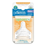 Dr. Brown's Options+ Natural Flow Wide-Neck Bottle Nipples Level 4 (9M+ Fast Flow) 2 Pack