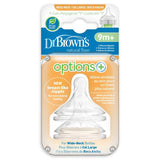 Dr. Brown's Options+ Natural Flow Wide-Neck Bottle Nipples Y-Cut (9M+ Fast Flow) 2 Pack