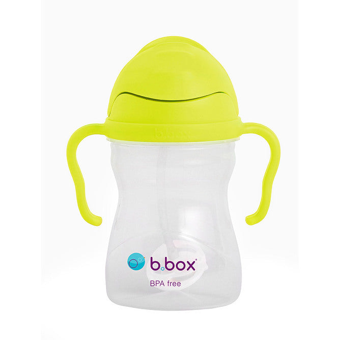 b.box Sippy Cup with Innovative Weighted Straw, Apple (Matte Lid)