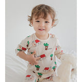 Summer Short Shirt Pajamas Set - Tree